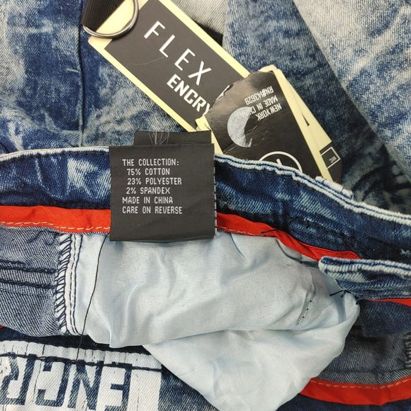 NWT Encrypted NYC Flex Denim Bleached Zip Jeans Zippered Knees Women Size: 10 - Picture 9 of 15